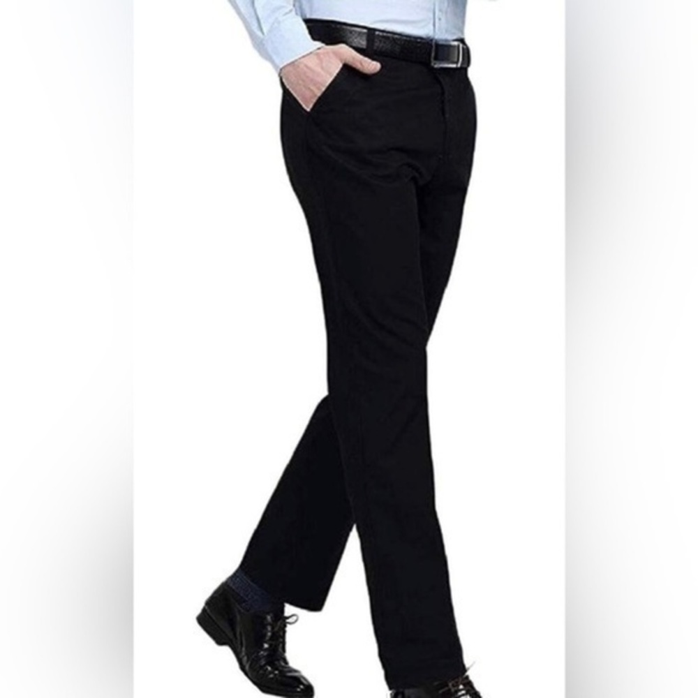 Men's Classic Fit Wrinkle-Resistant Suit Pants Flat Front Dress Pants sz 34 x 32